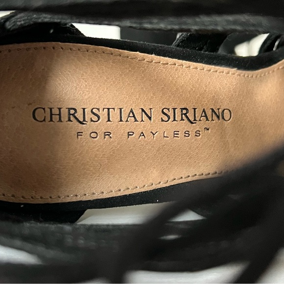 Christian Siriano for Payless Strappy Black Lace up Heels - Picture 6 of 8